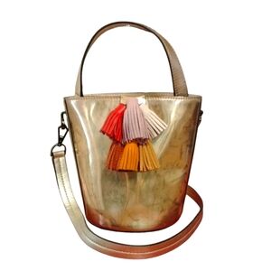 Rebecca Minkoff Sofia Rose Gold Tassel Bucket Bag Crossbody Bag